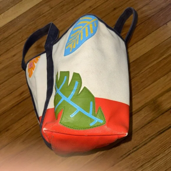 Tory Burch Tropical Canvas Tote Bag - Picture 9 of 9